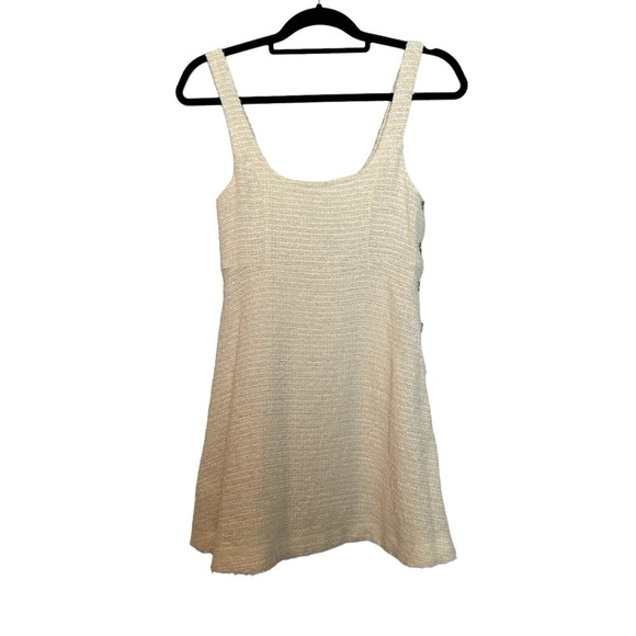 Zara NWT Off White Boucle’ Sleeveless Fully Lined Fit & Flare Mini Dress Sz. XS - Picture 10 of 16